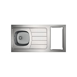 Mezieres KITCHENETTE EVIER INOX REVERSIBLE 1 CUVE 120CM DOMINO VITRO MAN MINUTERIE MEUBLE 2 PORTES FRIGO pas cher