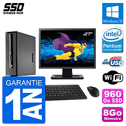 PC HP ProDesk 400 G1 SFF Ecran 27" Intel G3220 RAM 8Go SSD 960Go Windows 10 Wifi - Occasion