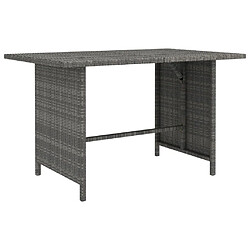 vidaXL Table à dîner de jardin Gris 110x70x65 cm Résine tressée