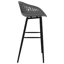 Avis vidaXL Chaises de bar lot de 4 gris