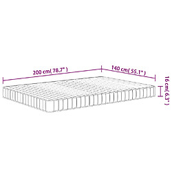 vidaXL Matelas en mousse moyennement doux 140x200 cm pas cher