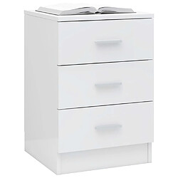 Avis vidaXL Tables de chevet 2 pcs Blanc brillant Bois d’ingénierie