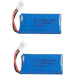 2 Pièces Batteries Lipo Rechargeables 3.7v, 500mAh pour Drones Rc Quadricoptères HUBSAN X4 H107L H107C H107D H107 V252