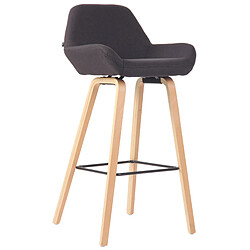 Decoshop26 Tabouret de bar en tissu noir pieds en bois de chêne clair design original robuste et confortable 10_0000398