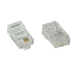 InLine Prise modulaire 8P4C RJ45 à Crimper sur câble-ruban (ISDN), 10 pièce pack