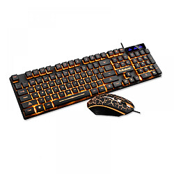 General Combo clavier et souris filaire, clavier anti-ghosting pleine taille avec touches multimédia + souris optique 7D 1600 DPI, éclairage RVB/ensemble de bureau pour PC portable Mac Xbox(lumière chaude) 