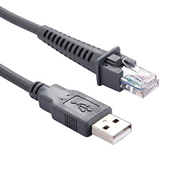 Wewoo Pour le symbole LS2208 / gris 2208AP / LS4278 2 m USB A mâle au câble de données série de scanner de RJ45