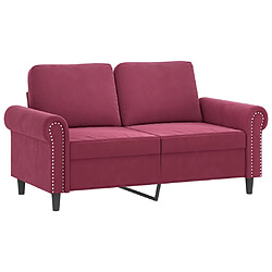 Avis vidaXL Ensemble de canapés 2 pcs avec coussins Rouge bordeaux Velours