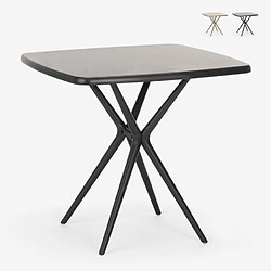 Ahd Amazing Home Design Table carrée moderne 70x70cm pour cuisine jardin bar restaurant Gang 70 | Couleur: Noir