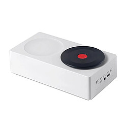 Yonis Enceinte Bluetooth Rétro Créative Sans Fil Son Stéréo 360° Autonomie 8h Enceinte Bluetooth Rétro De Bureau Sans Fil Avec Disque Vinyle Rotatif Et Lumière Nuit Blanc YONIS