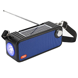 Yonis Enceinte Bluetooth Solaire Portable Extérieure Enceinte Bluetooth Solaire Portable Avec Radio FM Et Lampe Torche Pour Extérieur Bleu YONIS