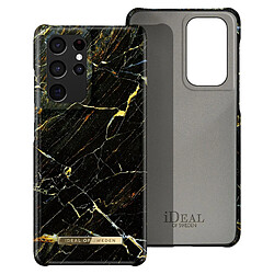 iDeal of Sweden Coque pour Samsung S21 Ultra Marbré Luxe fine Port Laurent Marble Noir / Or 