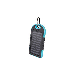 Setty Batterie de Secours Solaire 5 000mAh Anti-surcharge Bleu