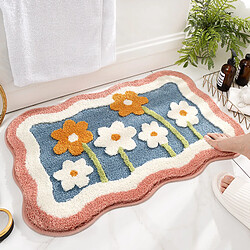 LUUCOZK Tapis de bain antidérapants absorbants à séchage rapide, décoration de salle de bain, motif 2-50x80cm