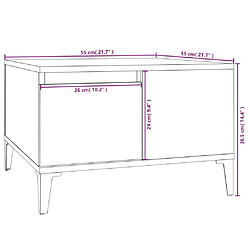 vidaXL Table basse sonoma gris 55x55x36,5 cm bois d'ingénierie pas cher