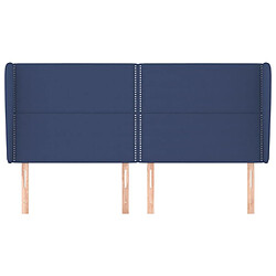 Avis Maison Chic Tête de lit moderne avec oreilles pour chambre - Décoration de lit Bleu 203x23x118/128 cm Tissu -MN40399