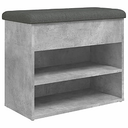 Maison Chic Banc à chaussures | Meuble de rangement à chaussures Meuble d'Entrée gris béton 62x32x50 cm bois d'ingénierie -MN33309