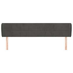 Avis Maison Chic Tête de lit scandinave avec oreilles,meuble de chambre Gris foncé 163x23x78/88 cm Velours -MN21308