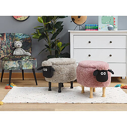 Acheter Beliani Tabouret enfant en tissu rose SHEEP