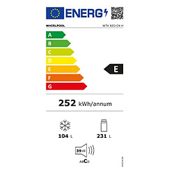 Réfrigérateur combiné 60cm 335l ventilé inox - W7X82OOXH - WHIRLPOOL