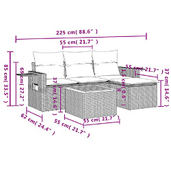 Avis vidaXL Salon de jardin 5 pcs avec coussins gris résine tressée