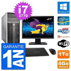 PC Tour HP Pro 6300 CMT Ecran 27" i7-3770 RAM 4Go Disque Dur 1To Windows 10 Wifi · Occasion 