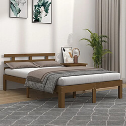 vidaXL Cadre de lit sans matelas marron miel bois massif 200x200 cm