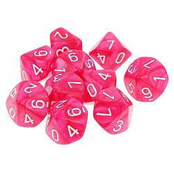 Avis 10pcs 10 sided dés d10 dés poliédrique pour les donjons et dragons jeu rose