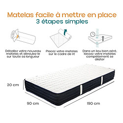 Acheter Visiodirect Matelas réversible NORA, 90x190 cm, en mousse mémoire de forme haute adaptabilité et ergonomique