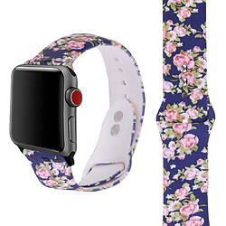 Wewoo Courroie d'impression en silicone pour Apple Watch séries 5 et 4 40 mm motif fleur rose 