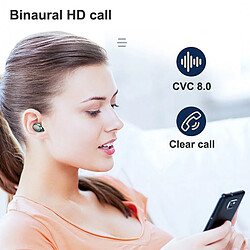 GUPBOO Casque stéréo Bluetooth F9 TWS avec étui de chargement