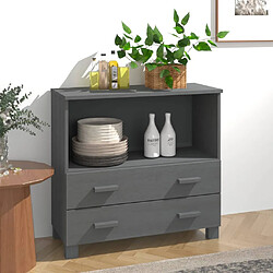 vidaXL Buffet HAMAR Gris foncé 85x35x80 cm Bois massif de pin