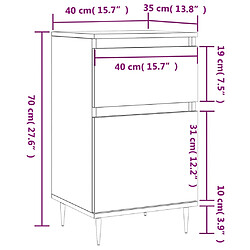 vidaXL Buffets 2 pcs gris béton 40x35x70 cm bois d'ingénierie pas cher