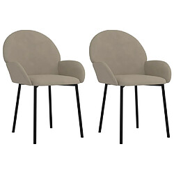 Maison Chic Lot de 2 Chaises à manger,Chaise pour cuisine,Solide Structure Gris clair Velours -MN35519