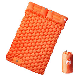 vidaXL Matelas de camping autogonflant et oreillers 2 personnes orange