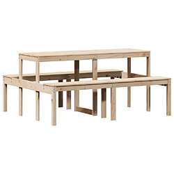 vidaXL Table de pique-nique 160x134x75 cm bois massif de pin