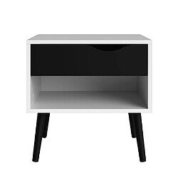 Alter Ensemble de deux tables de chevet, noir et blanc, Mesure 50 x 49 x 39 cm