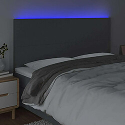 Avis Maison Chic Tête de lit scandinave à LED,meuble de chambre Gris foncé 180x5x118/128 cm Tissu -MN47915