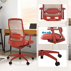 Chaise de bureau / chaise pivotante COLORE dossier résille / assise tissu rouge hjh OFFICE pas cher