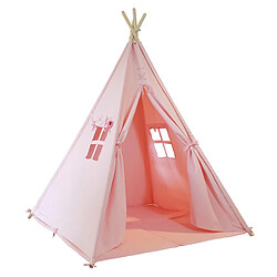 SUNNY Alba Tente Tipi pour Enfants en Rose | Tente de Jeu avec Tapis pour l'intérieur / chambre | 120x120 cm