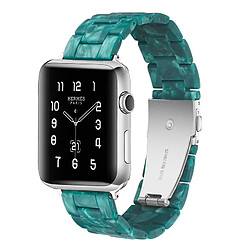 Wewoo Bracelet de montre en résine Simple Fashion pour Apple Watch séries 5 et 4 44 mm et séries 3 et 2 et 1 42 mm Vert poilu