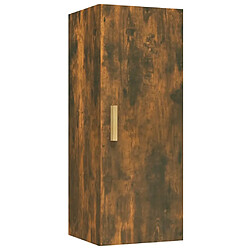 vidaXL Armoire murale Chêne fumé 34,5x34x90 cm Bois d'ingénierie