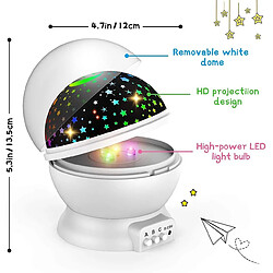 Acheter Universal Projecteur de nuit avec 8 modes d'effet de lumière/prise USB/rotation à 360 ° - Cadeau populaire pour les enfants en 2021 (blanc)