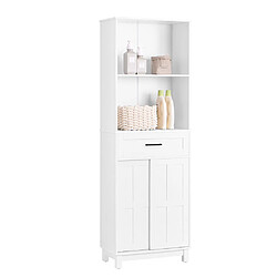 SoBuy BZR141-W Armoire de Salle de Bain Meuble Colonne Meuble de Rangement de Salle de Bain Armoire Haute 