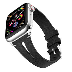 Wewoo Bracelet en cuir forme de goutte d'eau pour montre-bracelet Apple Watch séries 4 & 3 & 2 & 1 38 mm noir 