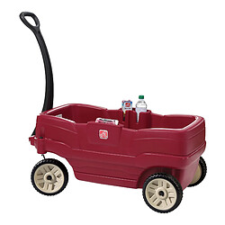 Step2 Neighborhood Wagon | Wagon Jouet | Chariot Jouet Rouge, 2 Places | Confortable et Sécuritaire avec Ceintures de Sécurité inclusent | Facile à Nettoyer et à Transporter