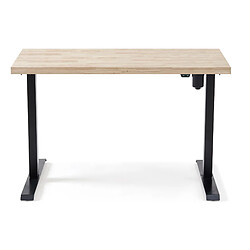 Pegane Bureau, table de bureau relevable en bois de chêne nordique - Longueur 140 x Profondeur 70 x Hauteur 76 - 126 cm