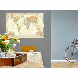 Paris Prix Tableau Imprimé Cream World Map 60 x 90 cm