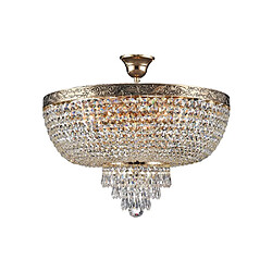 MAYTONI Plafonnier semi-encastré doré antique et cristal, 6 lumières, E27 