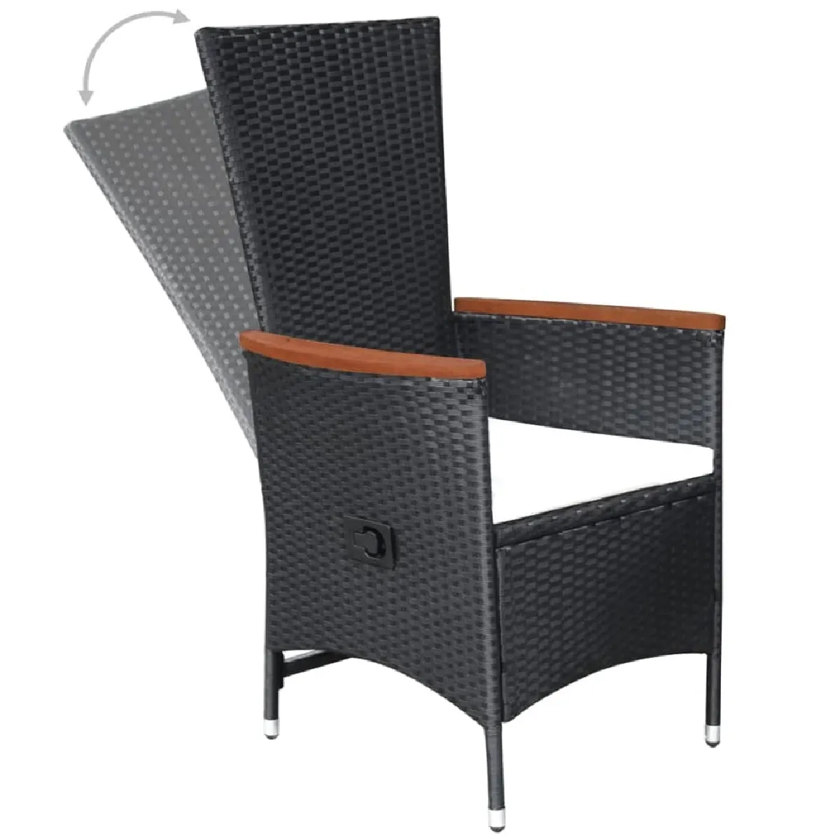 Acheter Salle à manger de jardin 3 pcs,Table et chaise à dîner Noir -MN97473